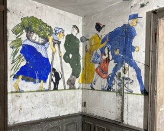 A wall with a painting on it AI-generated content may be incorrect.